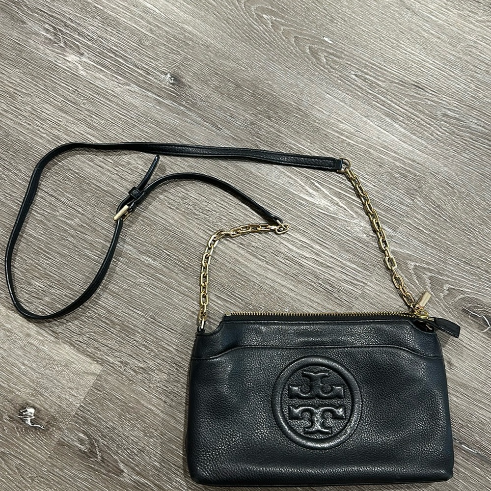 Tory Burch black leather crossbody bag